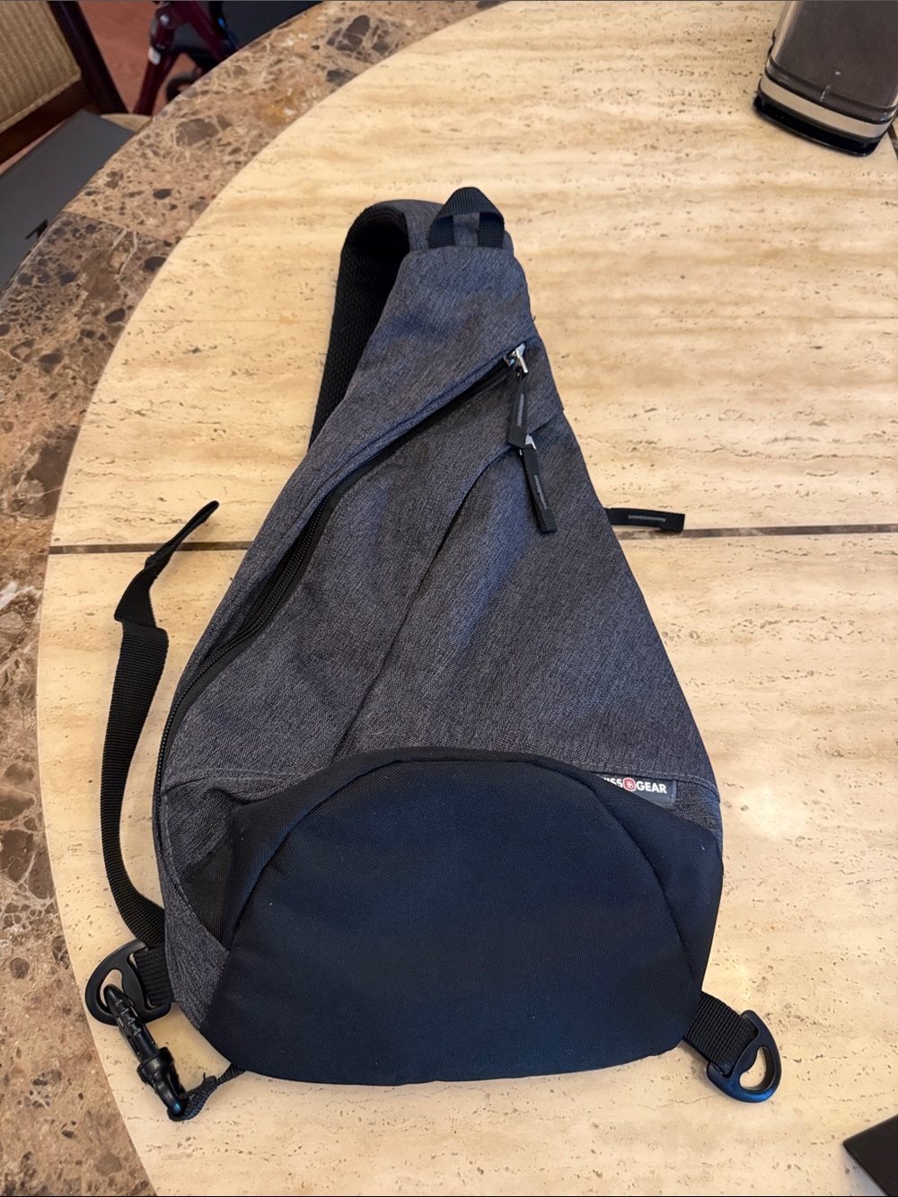 SwissGear Men's Sling Crossbody Bag - Gray & Black